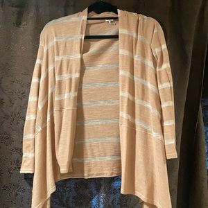 Striped creme and tan cardigan